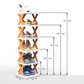 Stackable Shoe Rack with 4, 5, 6, Layers, Shoe Rack Organier, Plastic With Cover