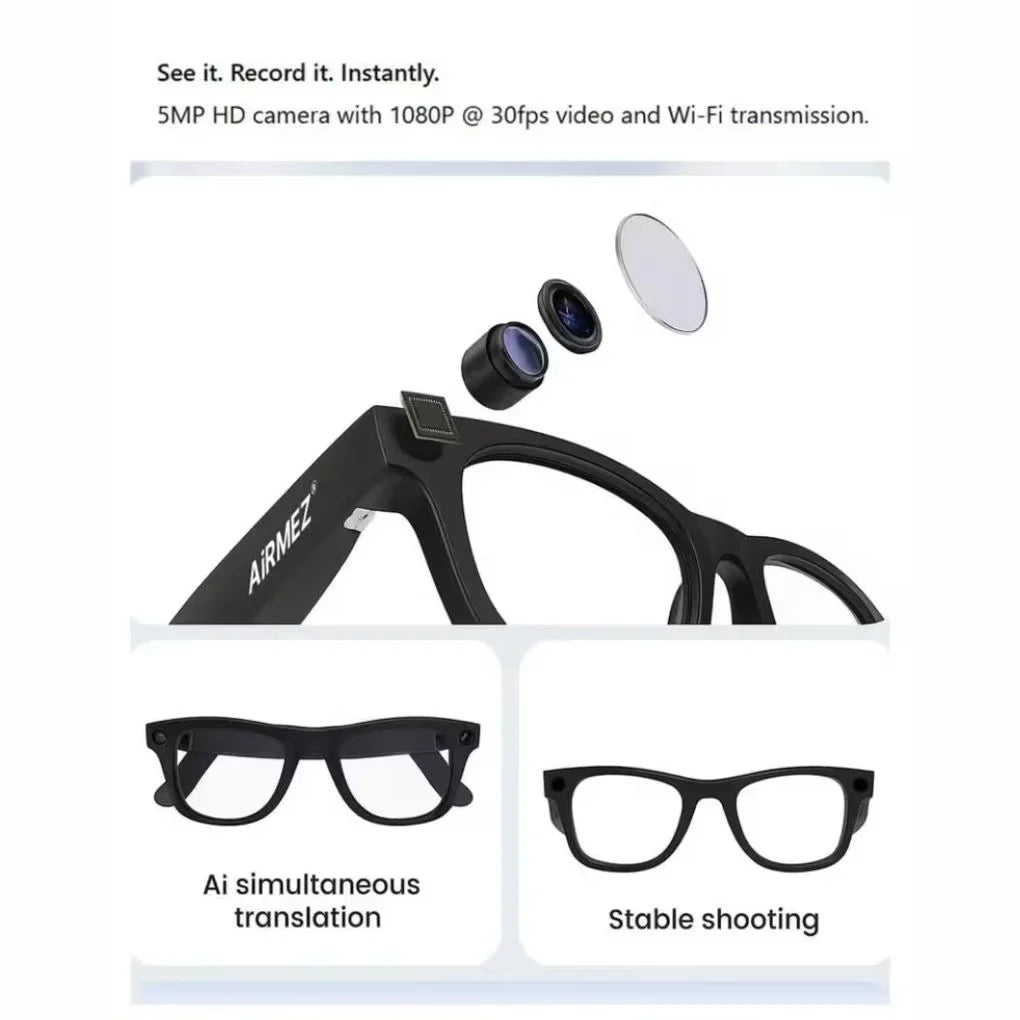 S1 Smart AI Glasses | 12MP Voice-Controlled HD Video Recording
