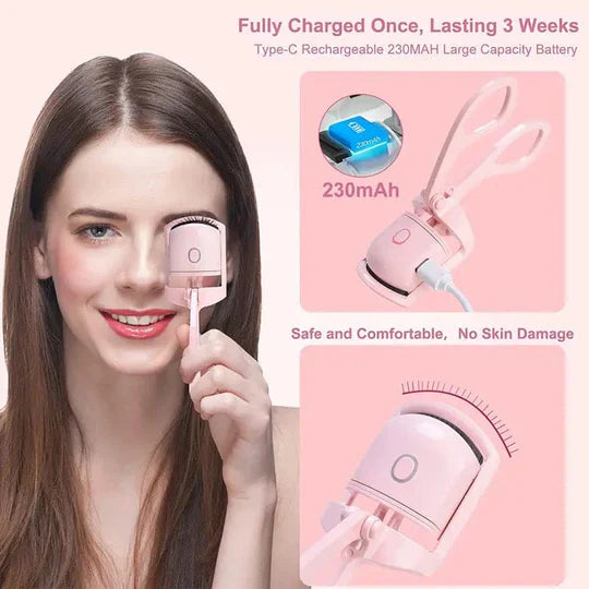 Electric Eyelash Curler, Quick Heated Eyelashes Curler, Rechargeable Long Lasting